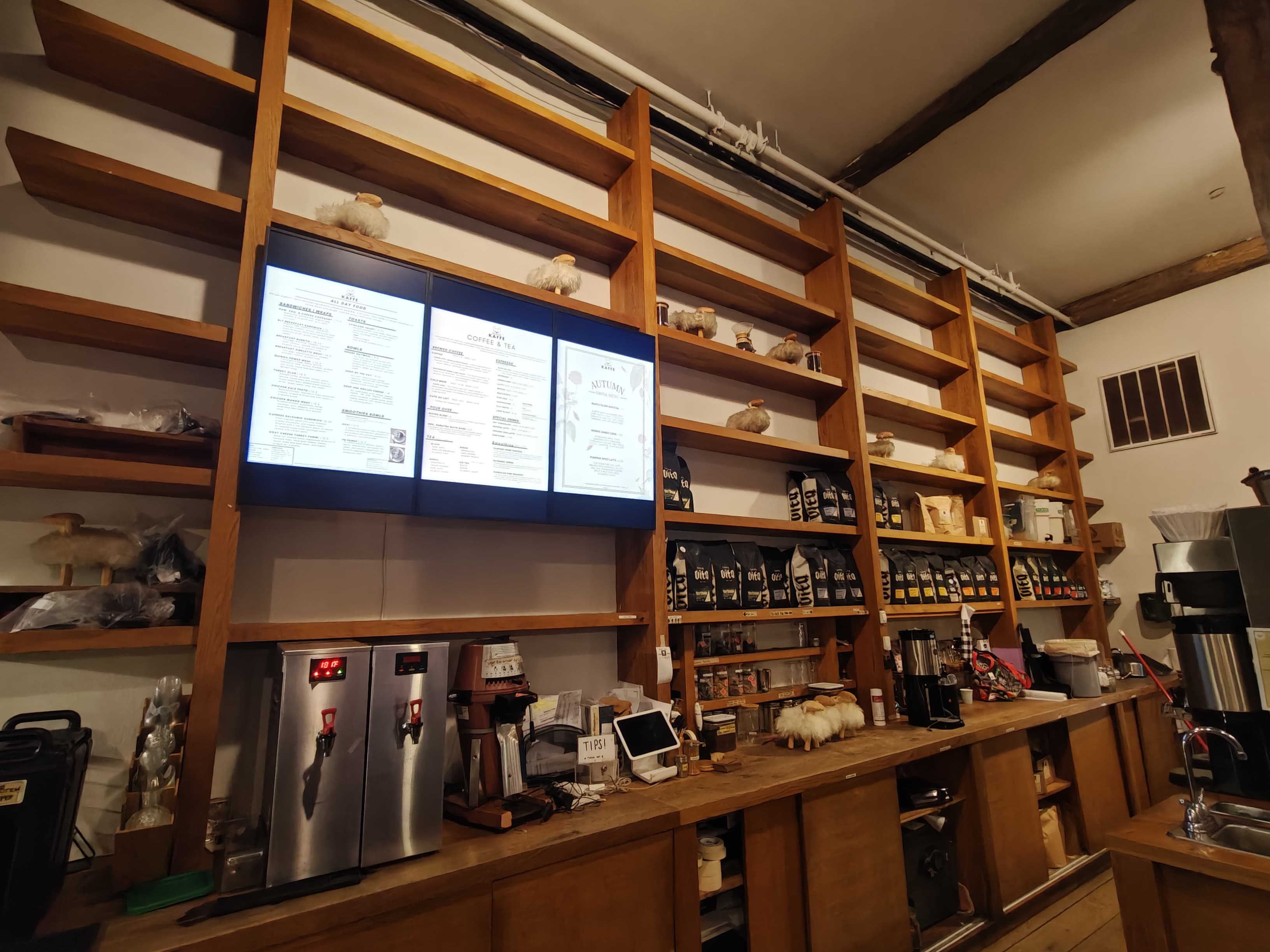 Kaffe coffee shop menu board